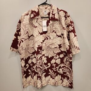 BDG NWT Tropical Button Up Collared Short Sleeve Tee Men's Medium